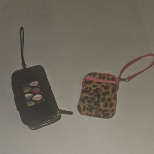 Leopard Print and Black Wristlet Phone Cases Like New Never Used
